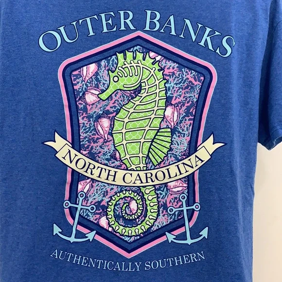 Delta Outer Banks OBX Seahorse T-Shirt  Size M - Picture 2 of 7